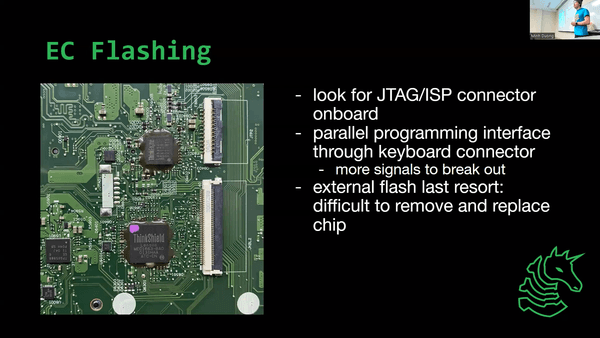 Ethan identifies the parallel programming header on a motherboard